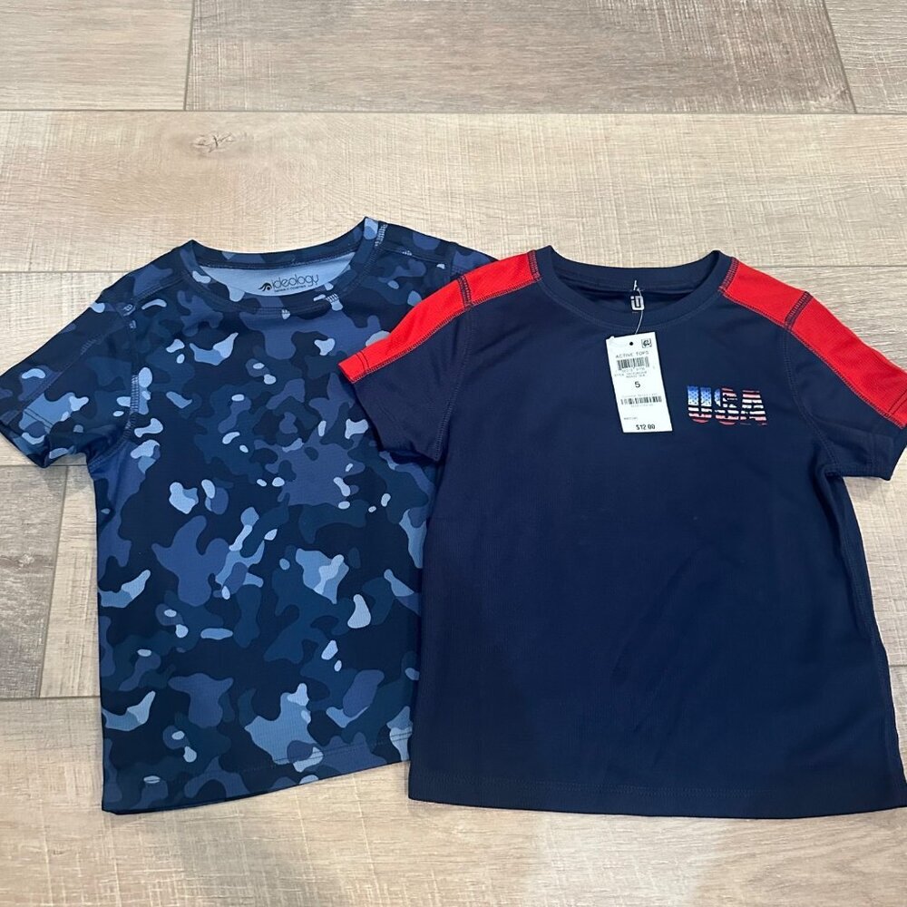 ID IDEOLOGY BOYS DRI FIT T SHIRTS NEW BLUE CAMO SIZE 5
